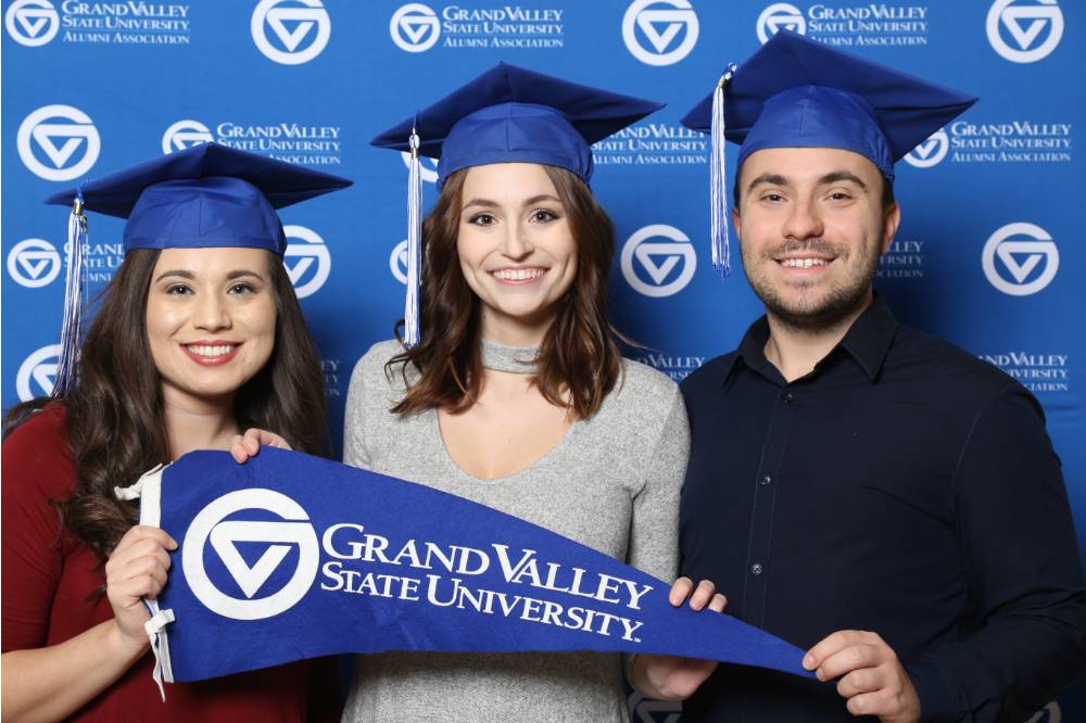 Three upcoming graduates at Gradfest